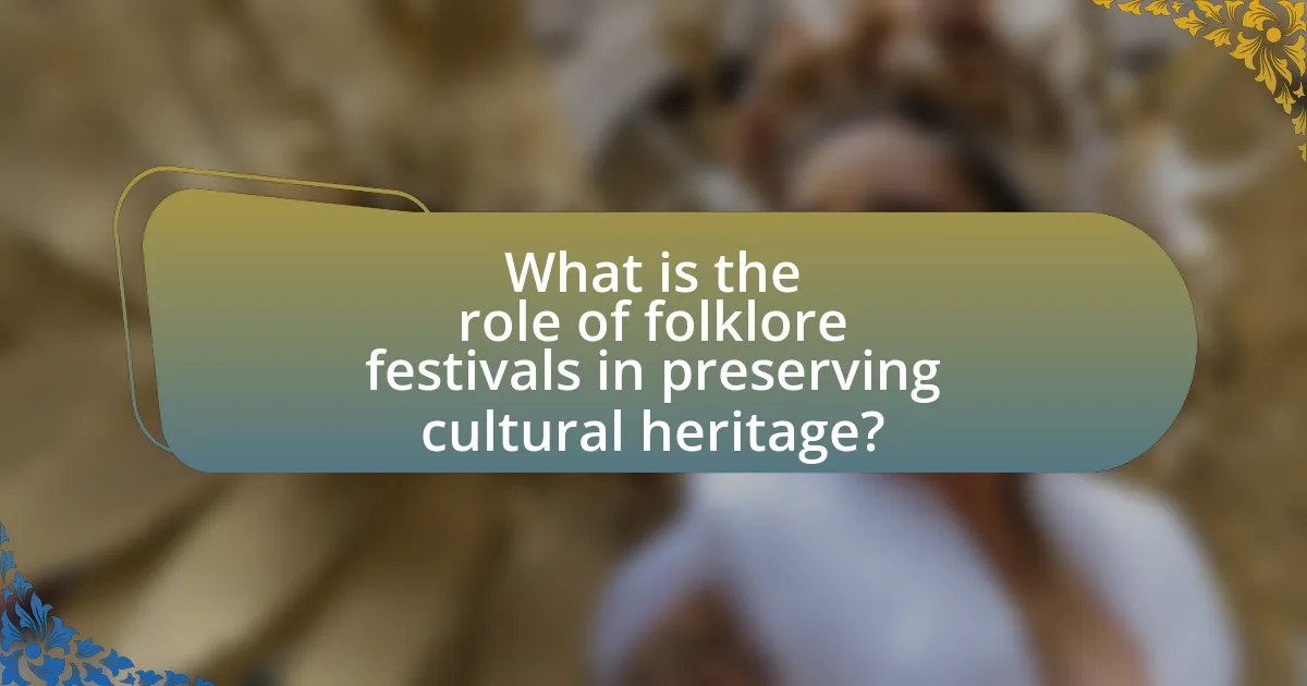 What is the role of folklore festivals in preserving cultural heritage?