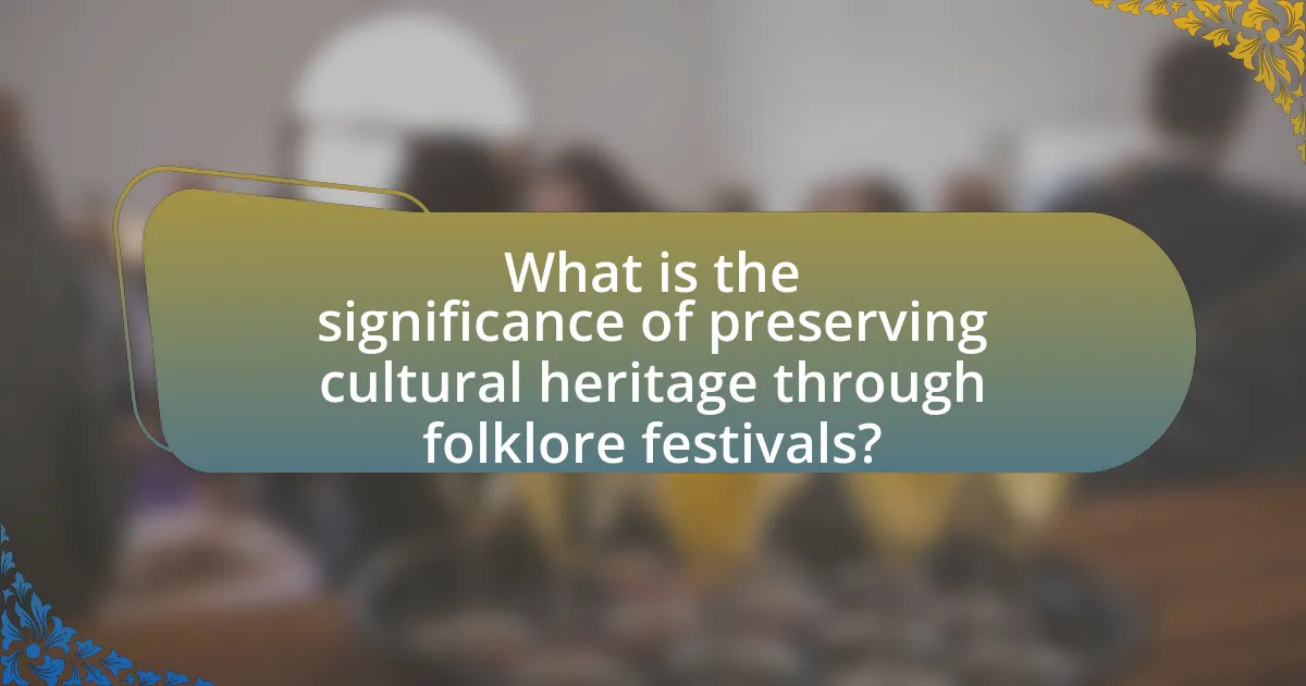 What is the significance of preserving cultural heritage through folklore festivals?